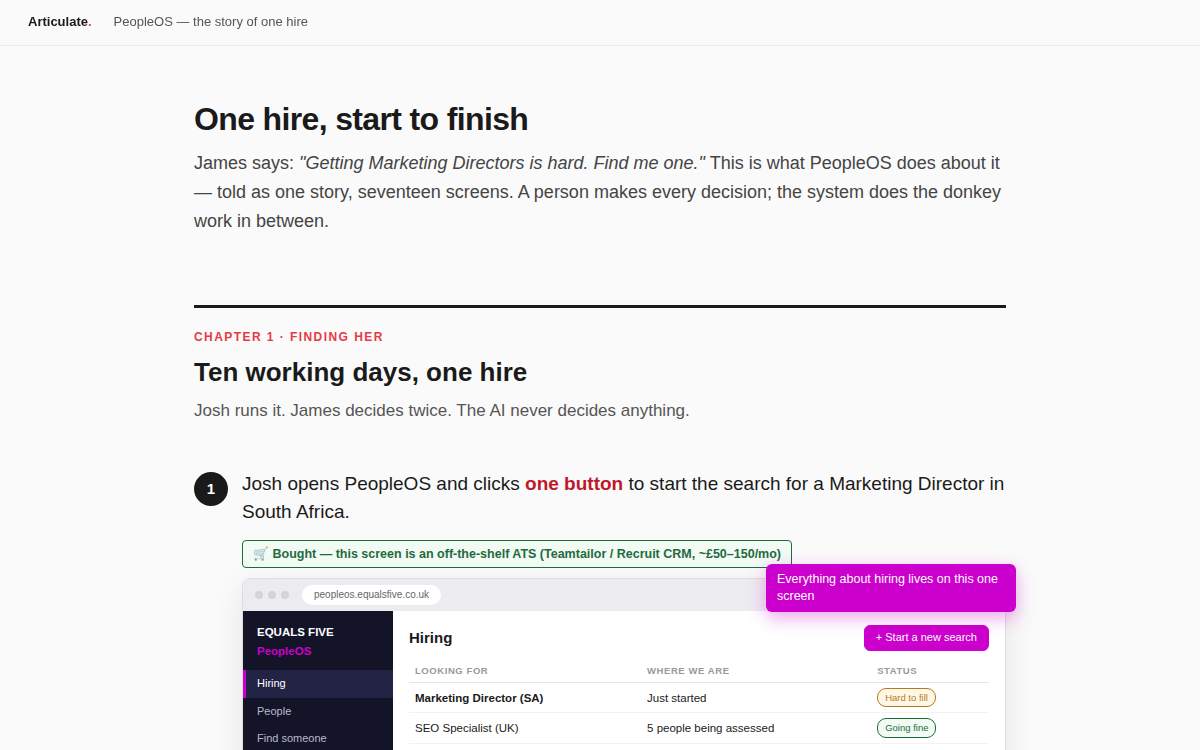One hire story